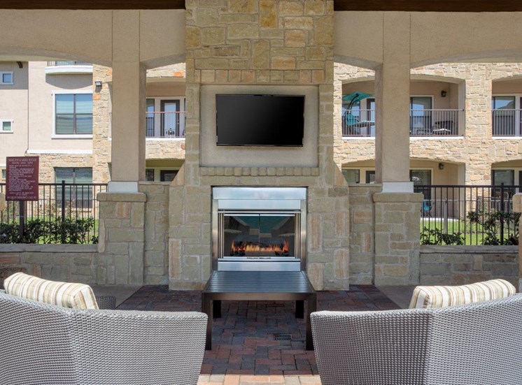 Clubhouse Outdoor Area with Firepit at Allora Bella Terra, Richmond, Texas, 77406